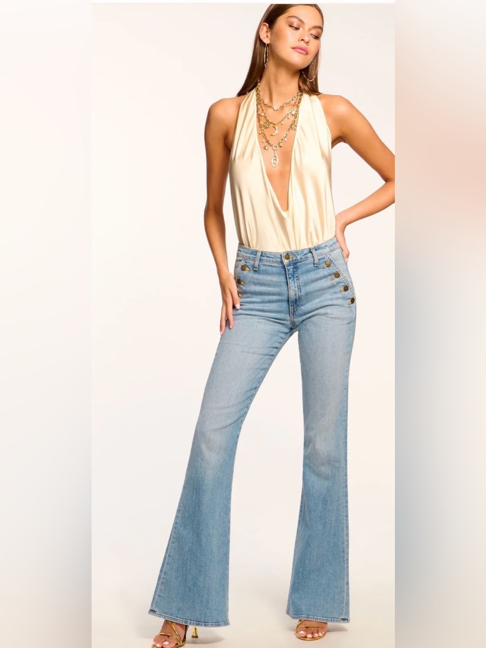 RAMY BROOK FLARE SAILOR BUTTON JEANS -26